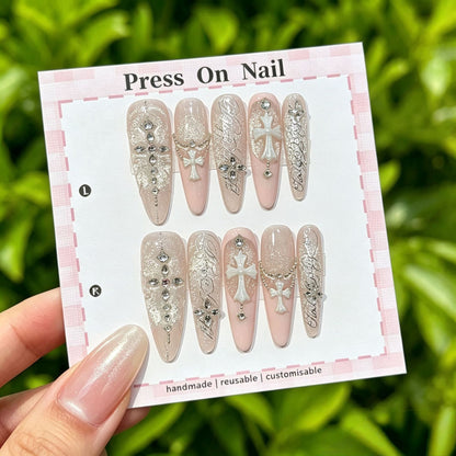 Anpassbare Glitter-Akzent Press-On Nägel