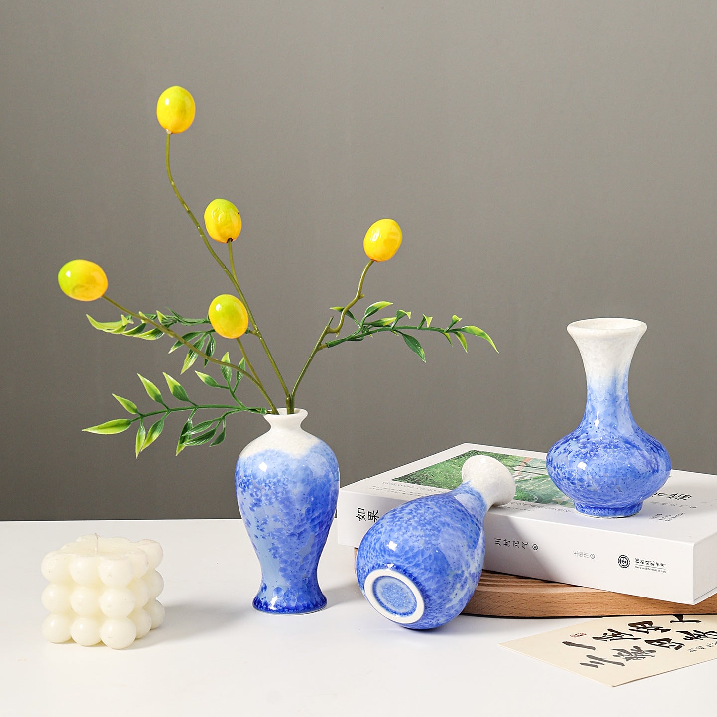 Künstlerisches Blumenmuster Keramikw vase