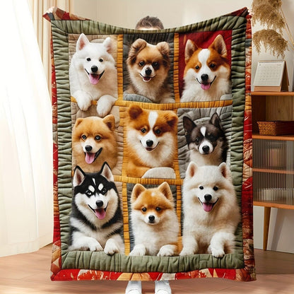 Plüsch Hundedruck Wurfdecke