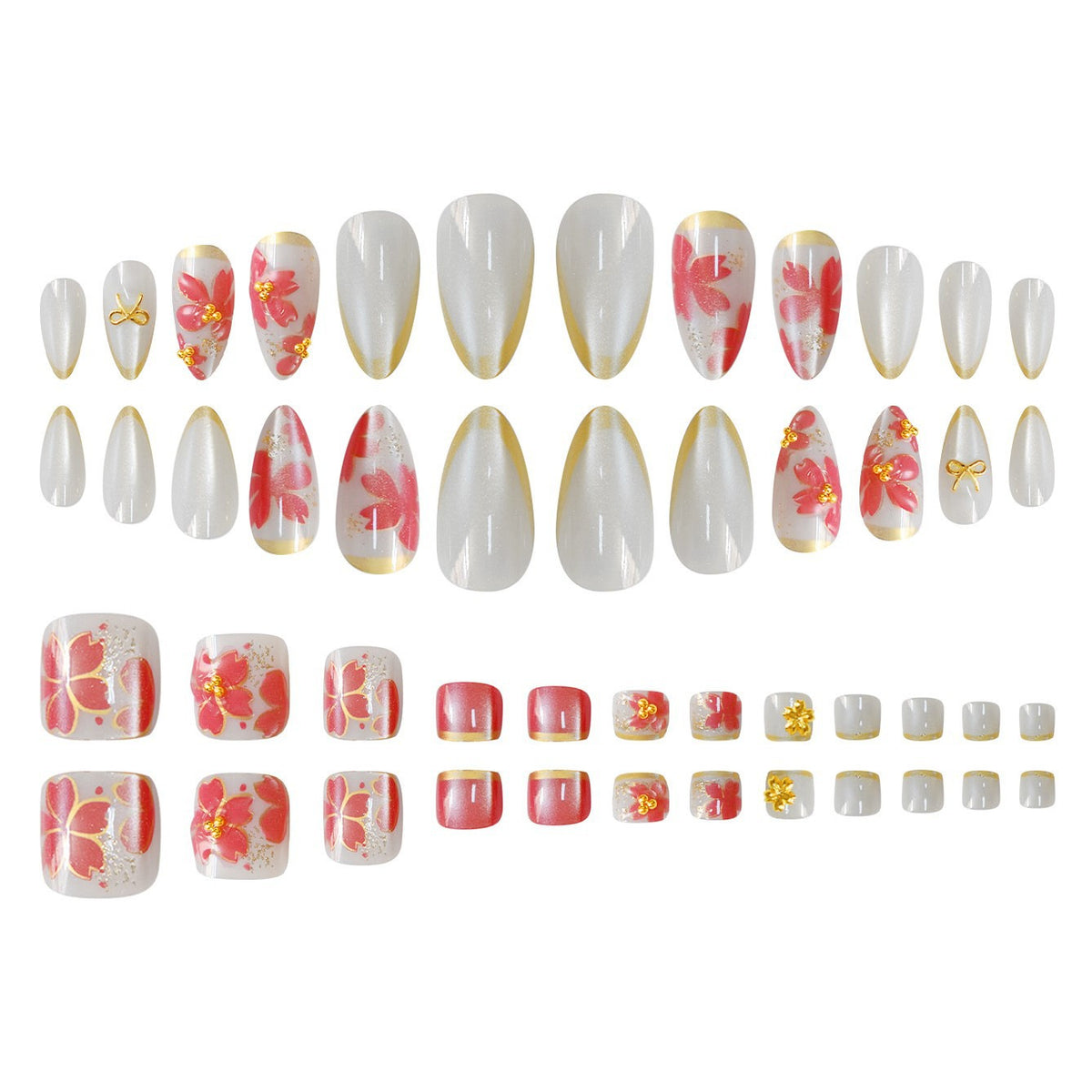 Elegantes florales Acryl-Nageldesign Brehn