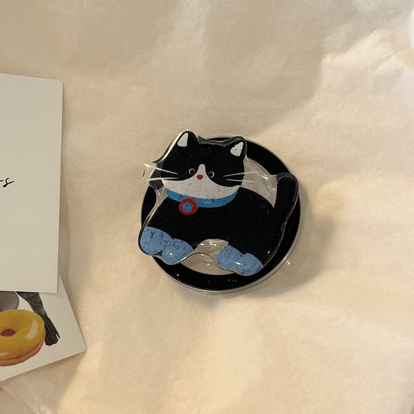 Verspielter Katzenmotiv Smartphone Fingerhalter Brehn