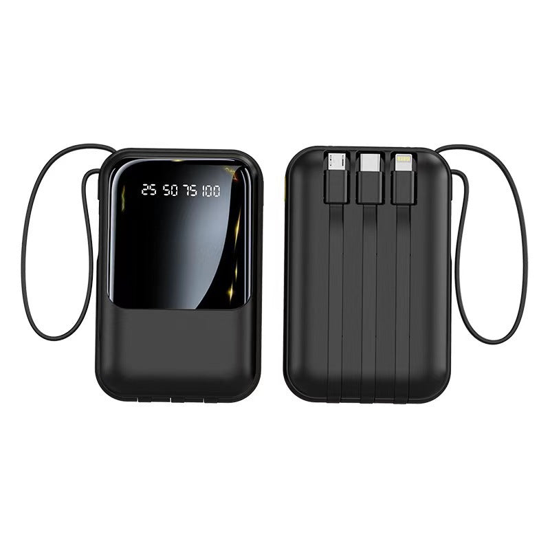 Kompakte Powerbank mit Digitalanzeige und Integrierten Ladekabeln Brehn