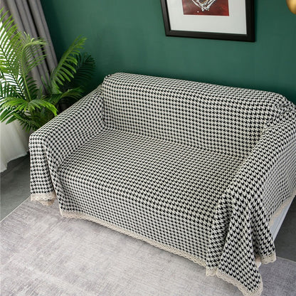 Elegante Hahnentritt Sofa Bezug