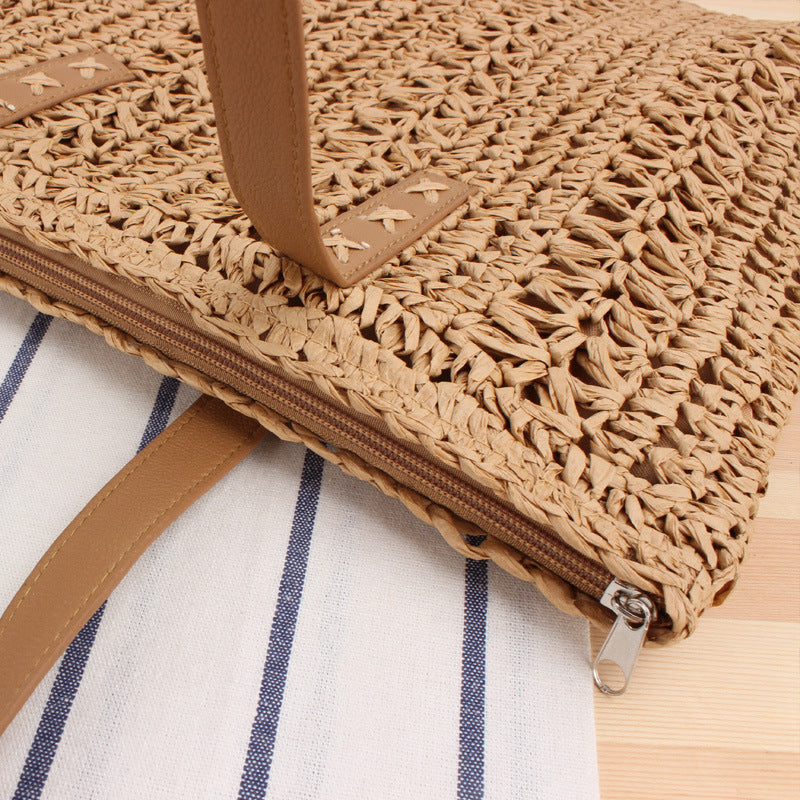 Strandschultertasche Aus Handgefertigtem Naturmaterial mit Robustem Design Brehn