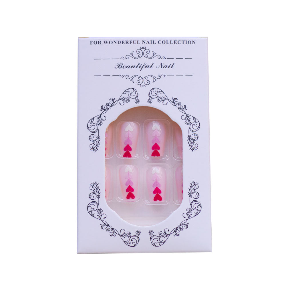 Herz-Design Press-On Nail Set Brehn
