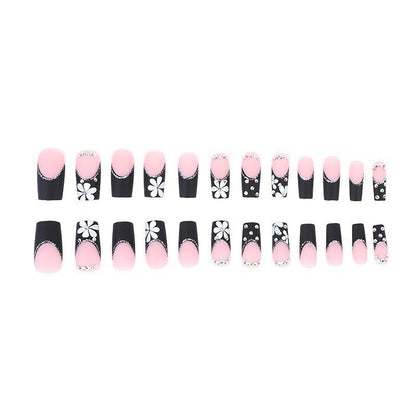 Glamouröses Floral- und Strass-Nagelkunst-Set