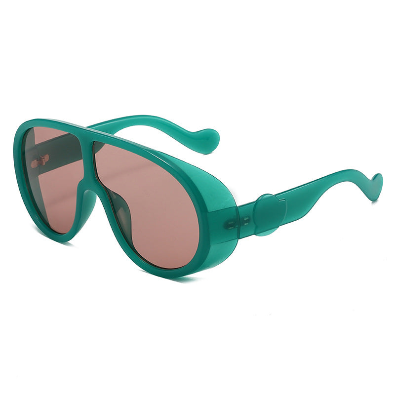 Damen extravagante Sonnenbrille mit stylishem transparenten Rahmen Brehn