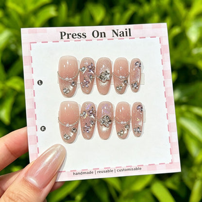 Anpassbare Glitter-Akzent Press-On Nägel