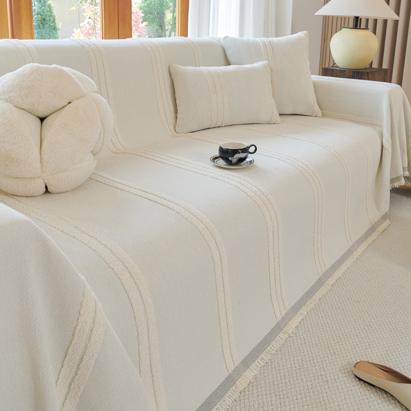 Elegante gestreifte Sofa-Wurfdecke