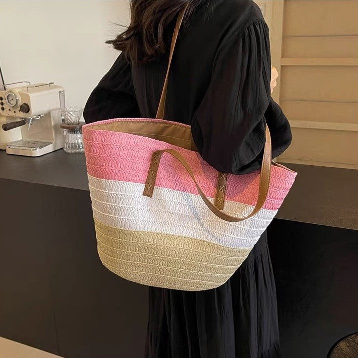 Strandtasche mit Robusten Ledergriffen Brehn