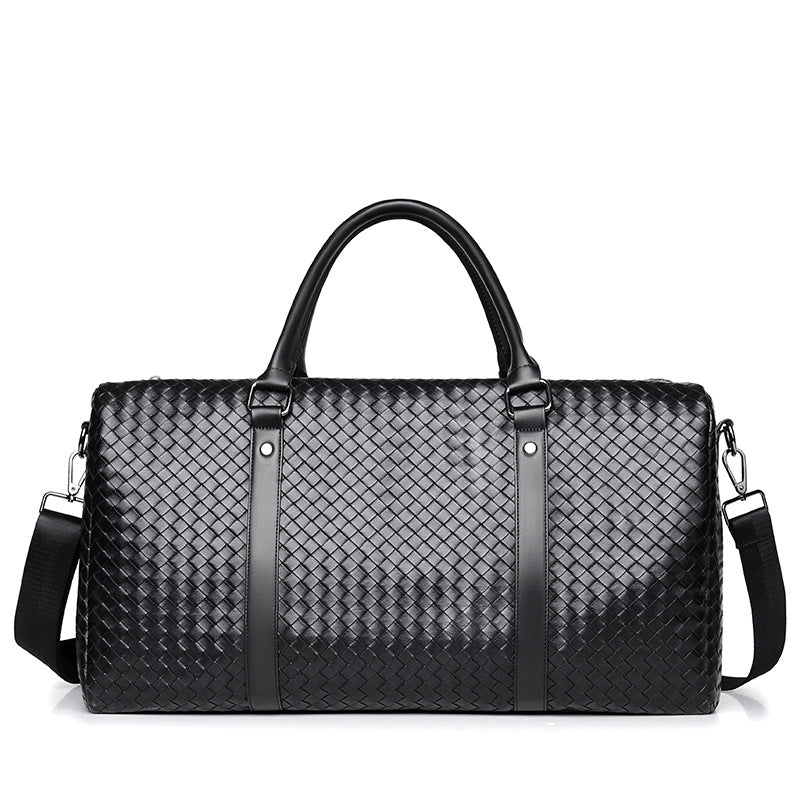 Woven Leather Weekend Duffle Brehn