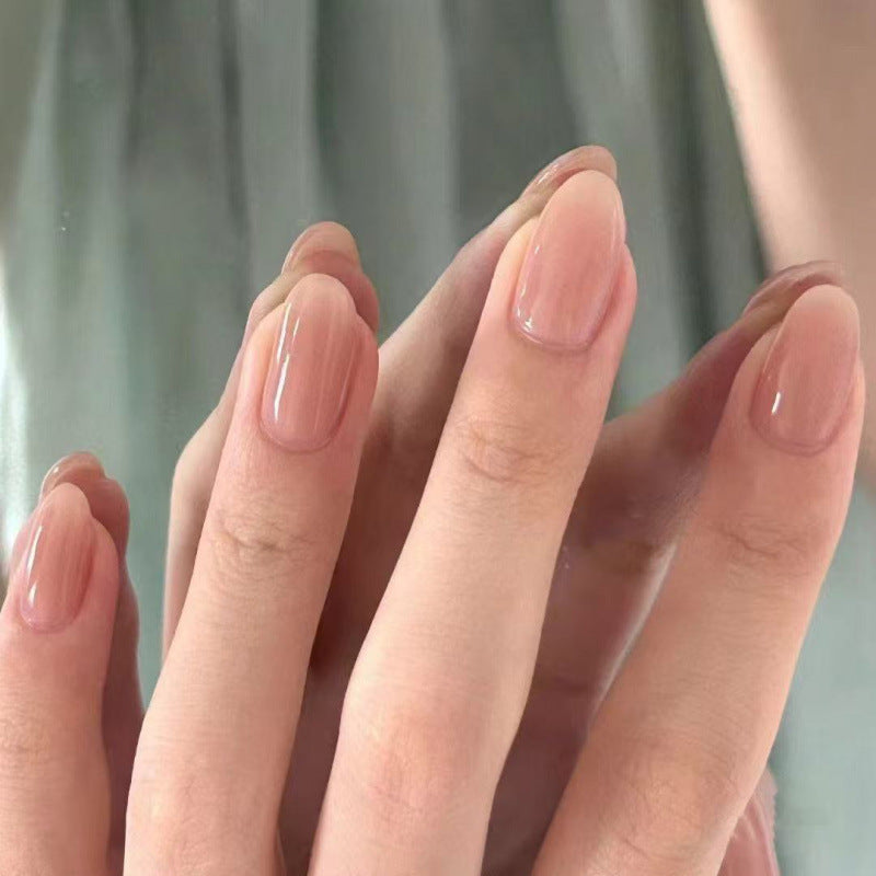 Natürliche glänzende mandelförmige Press-On-Nagelspitzen Brehn