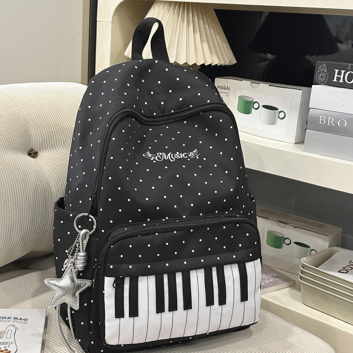 Musikalisch-Themen-Punktemuster-Rucksack Brehn