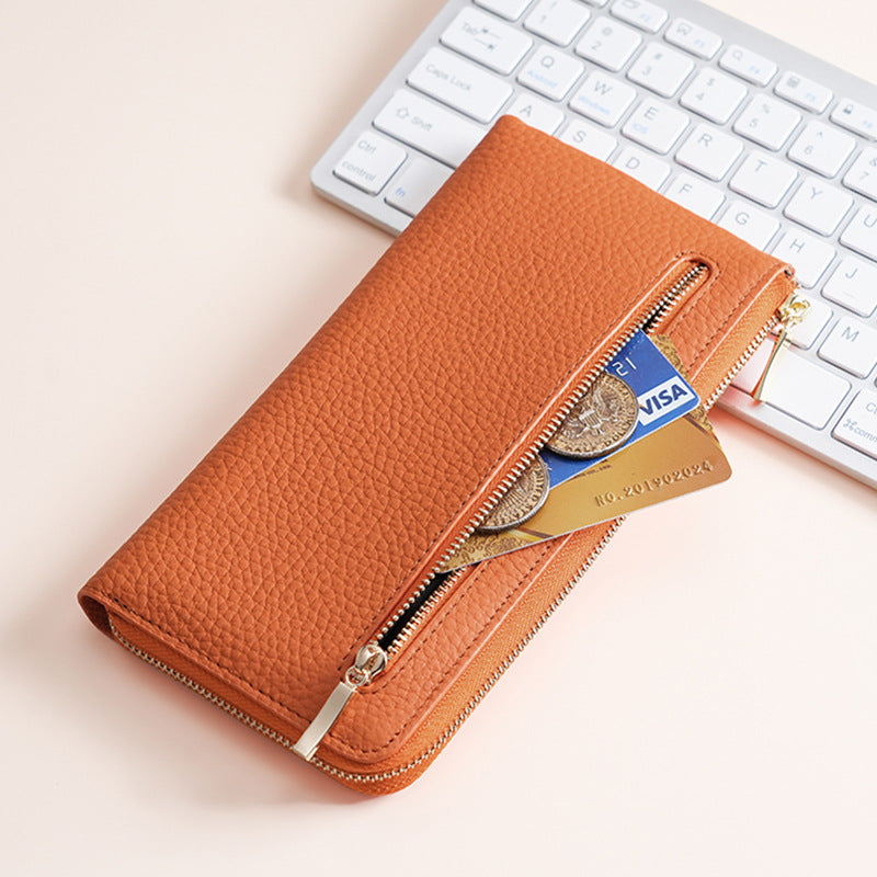 Premium Leder Reißverschluss Geldbörse