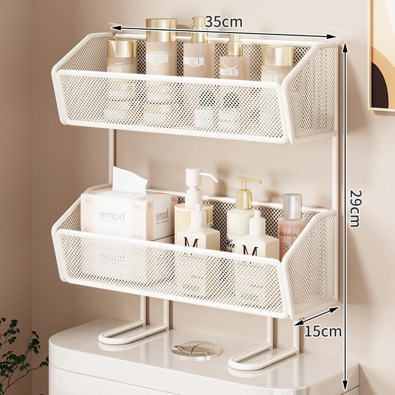 Über-Toilette Zwei-Tier Netz-Theken-Badezimmer-Organizer