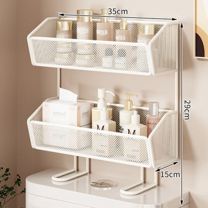 Über-Toilette Zwei-Tier Netz-Theken-Badezimmer-Organizer