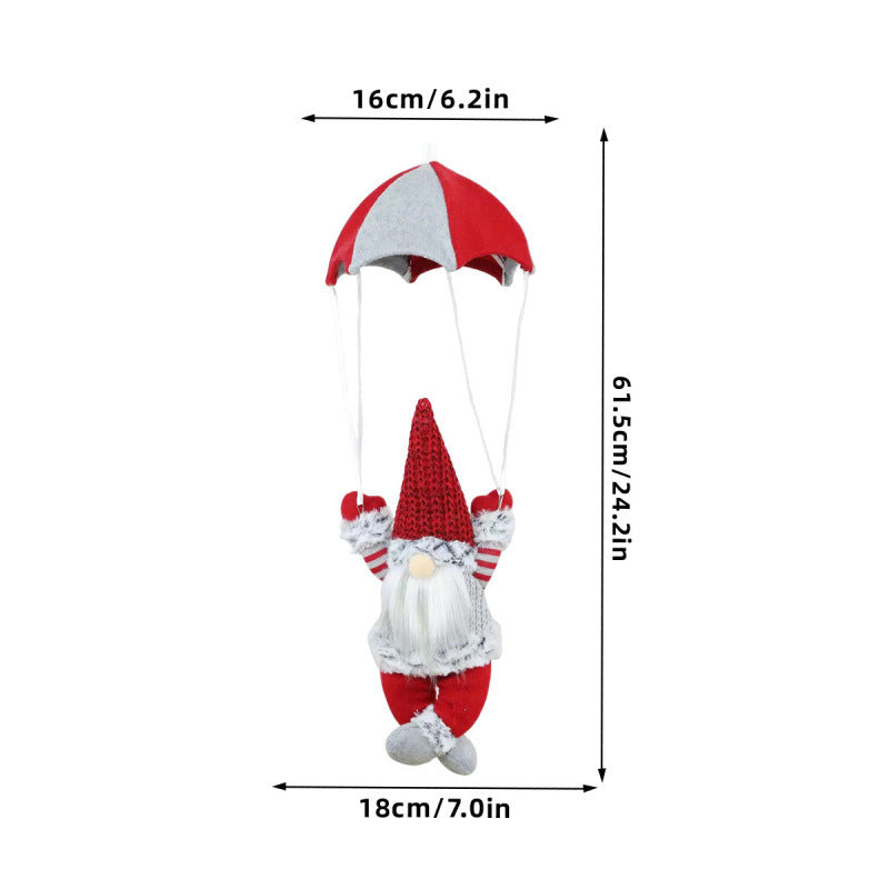 Dekorative Weihnachtsmann Figur mit Fallschirm Brehn