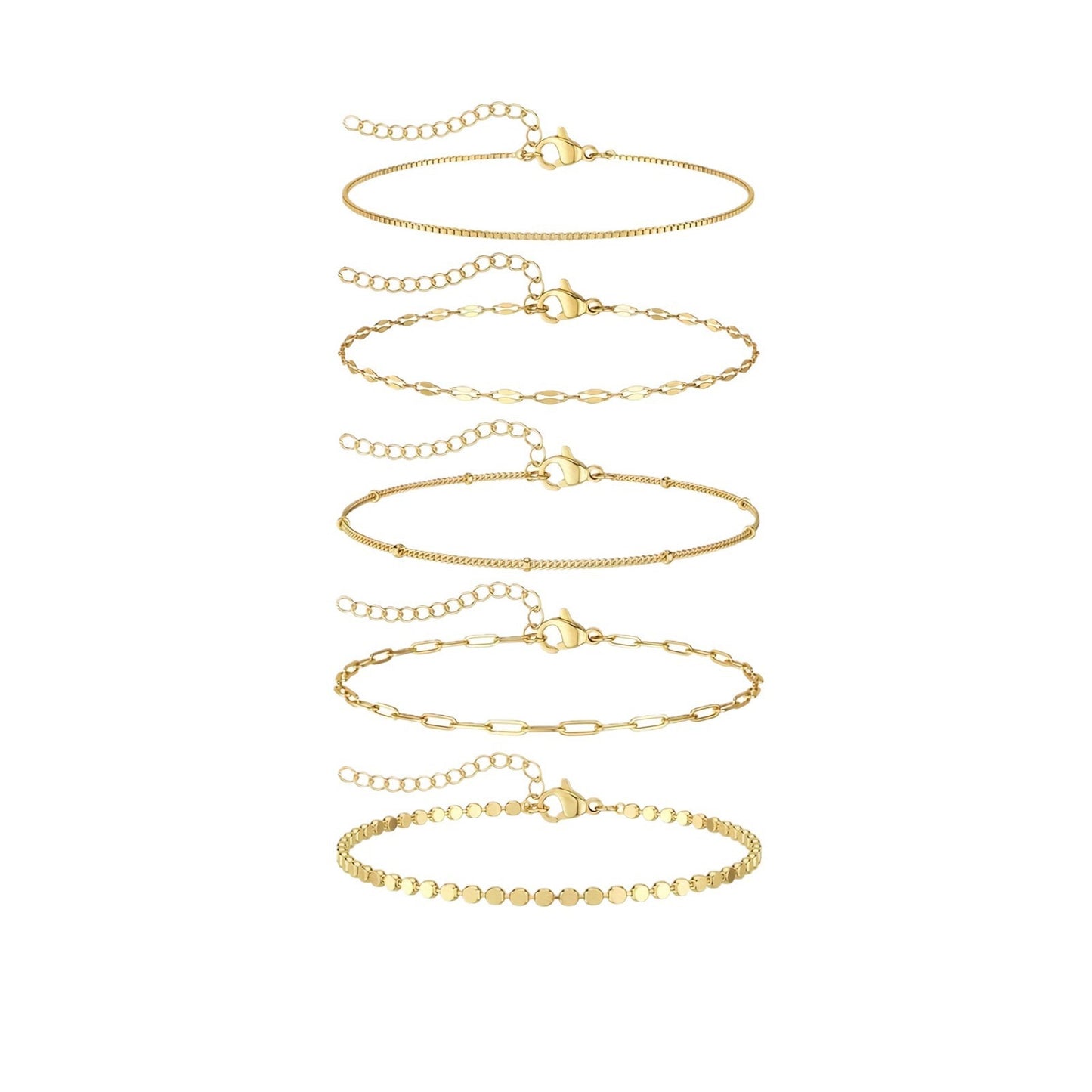 Delikates Goldkettchen Armband Set Brehn