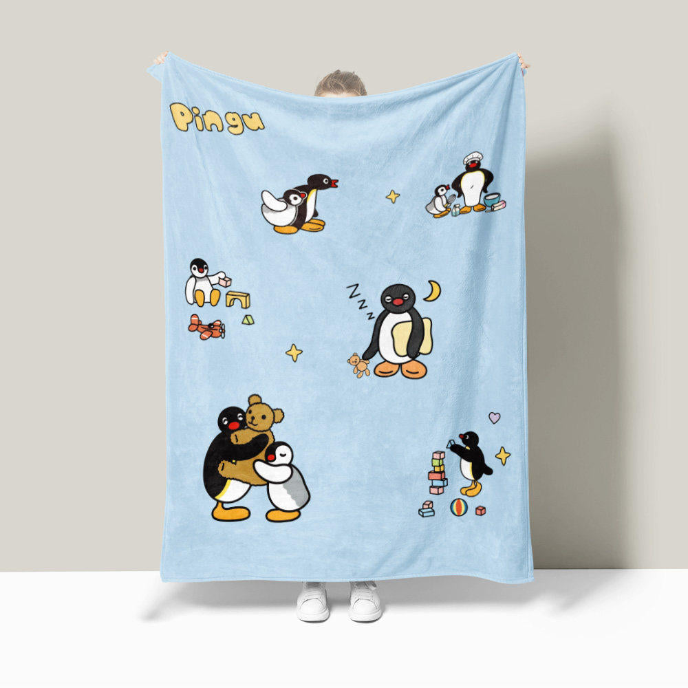 Verspielt Pinguin-Themen Plüschfleece-Decke