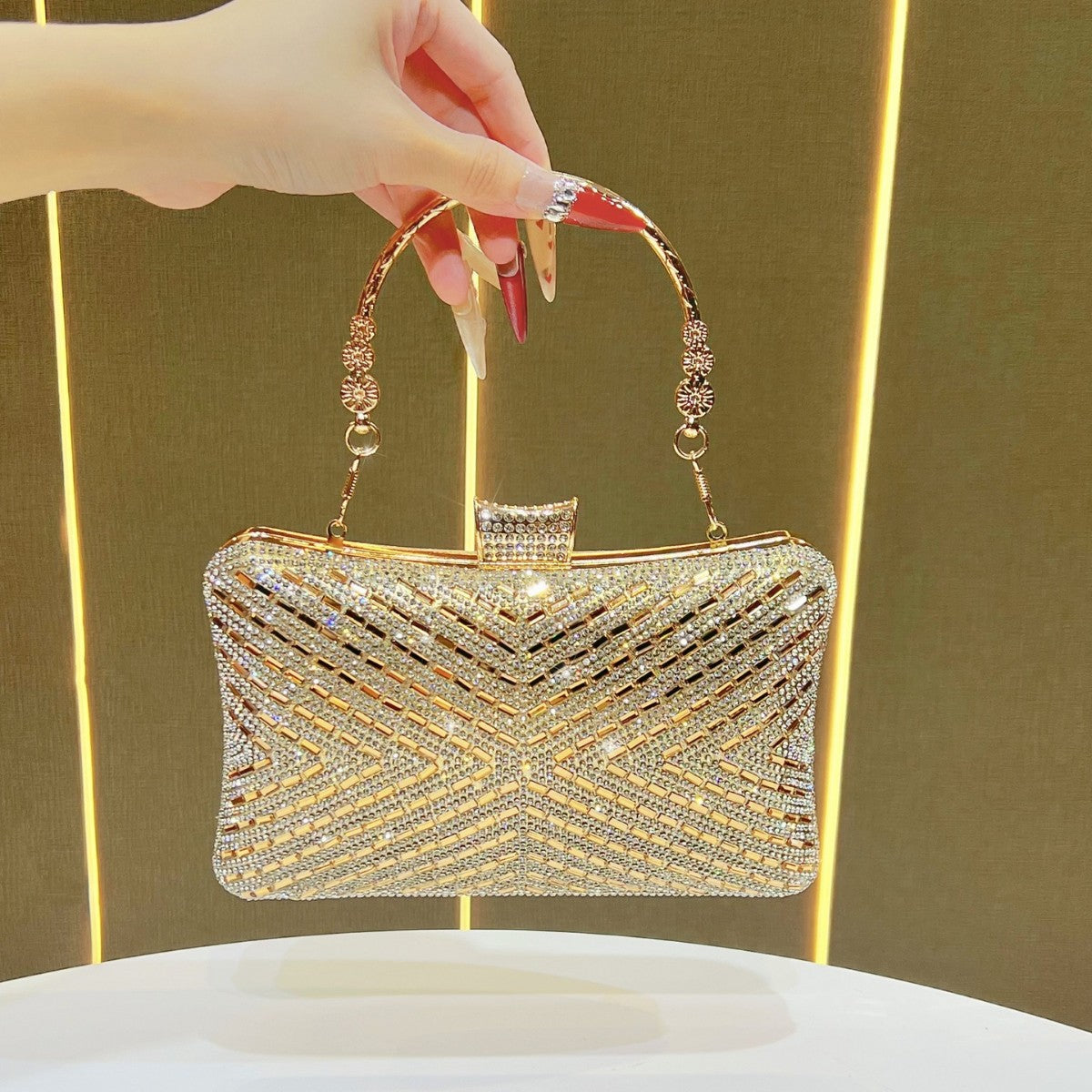 Glamouröse Strass-Besetzte Abendhandtasche