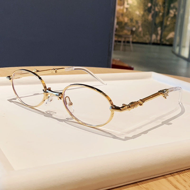 Damen modische Brille mit elegantem Metallgestell und leicht gefärbten Gläsern Brehn