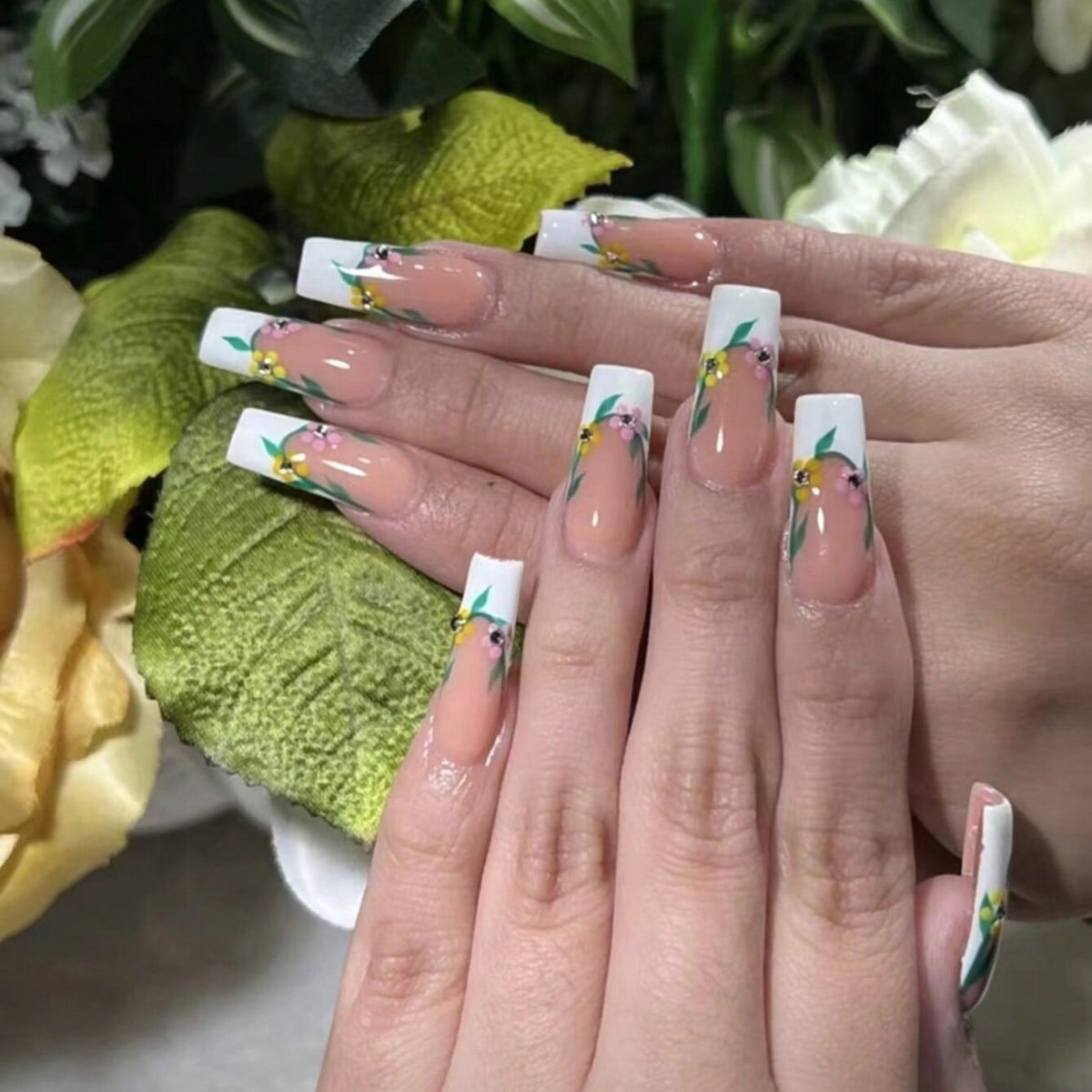 Blumen Design Acryl Nagelkunst Set