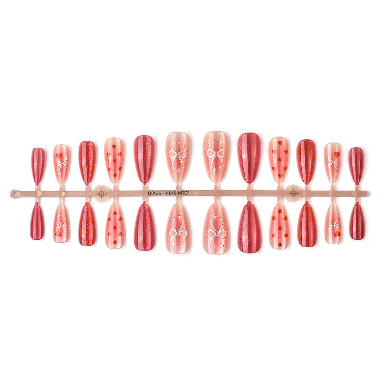 Premium Herz-Themen Press-On Nagelkunst Set