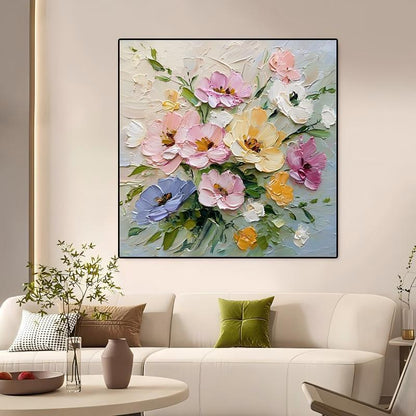 Handgemalte Florale Leinwandwandkunst