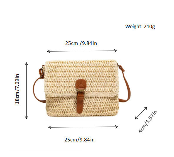 Handtasche Aus Geflochtenem Naturmaterial mit Verstellbarem Tragriemen Brehn