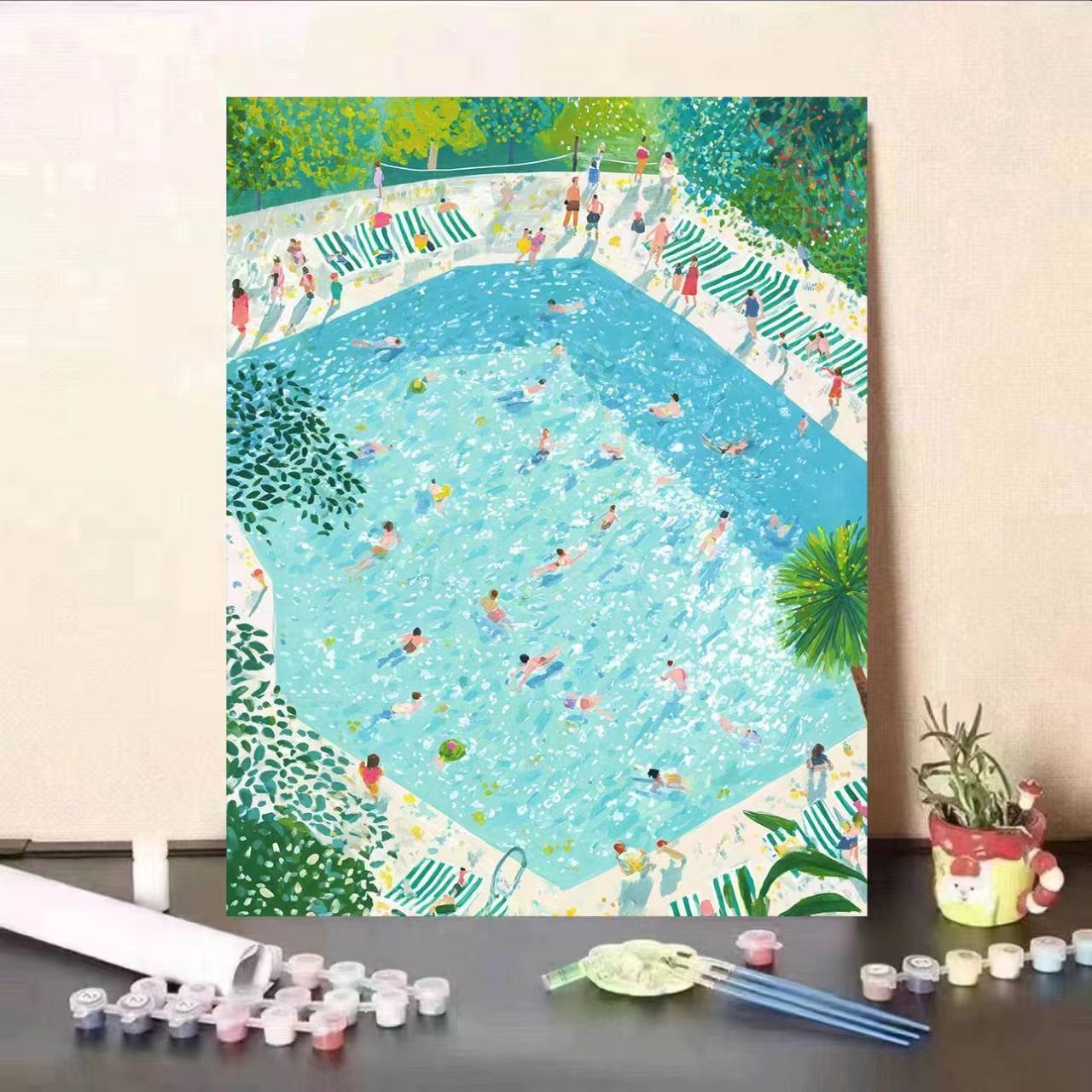 Creative Poolside Scene Paint by Numbers Kit Brehn