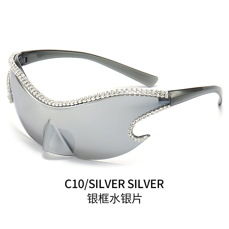 Damen Glamouröse Sonnenbrille mit funkelndem Strassbesatz Brehn