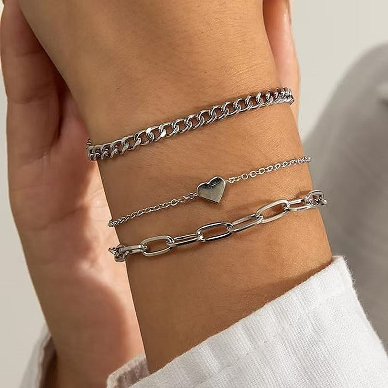Elegantes Silberkettchen-Armband-Set Brehn