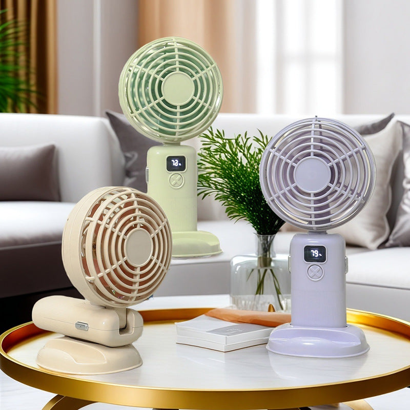 Frauen Tragbarer Mini Ventilator mit Digitalanzeige Brehn