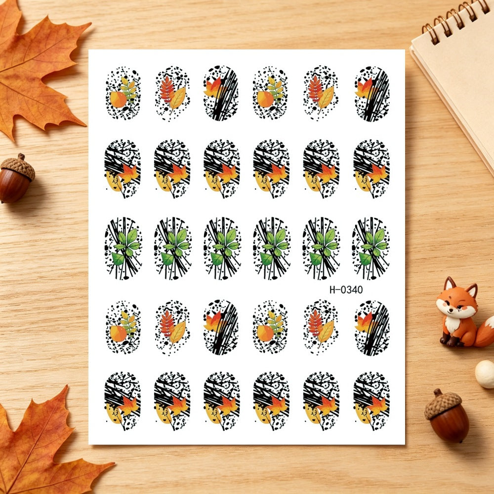 Herbst-Themen Nagelkunst Aufkleber