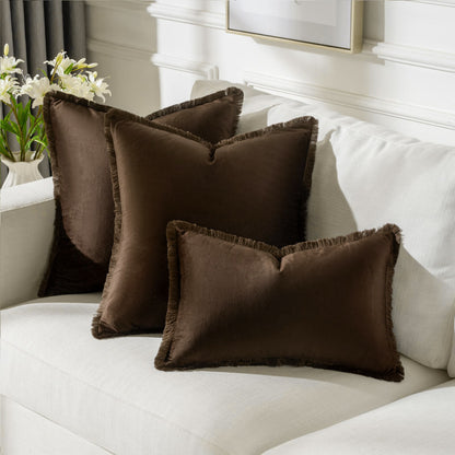 Fringed-Kante Quadrat und Lendenkissen Set