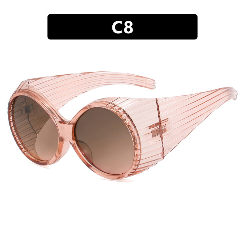 Damen extravagante Sonnenbrille mit geschwungenem Rahmen Brehn