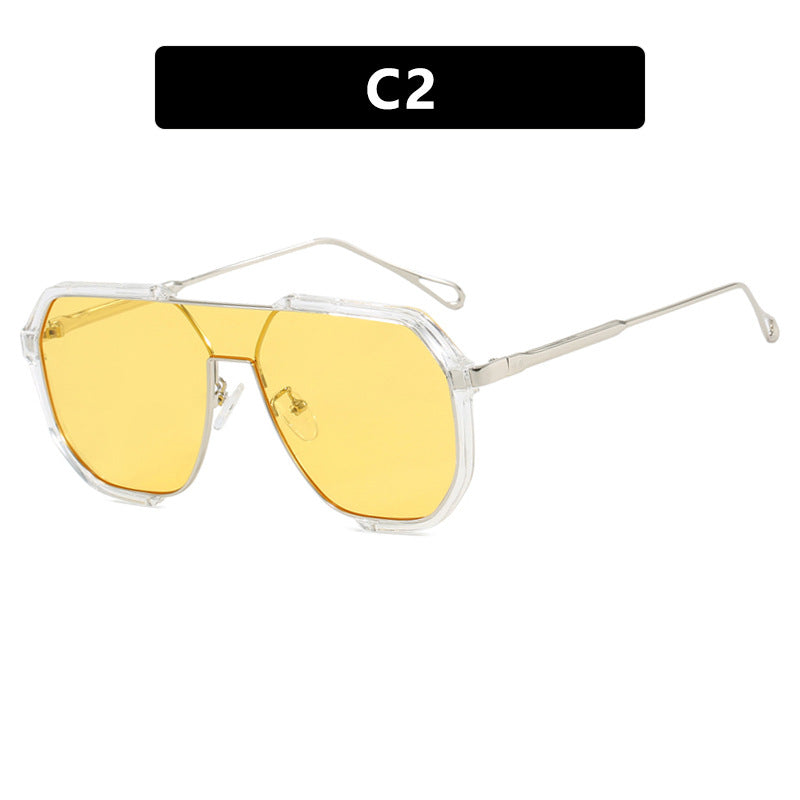 Damen geometrische Sonnenbrille mit besonderem Rahmen und UV-Schutz Brehn