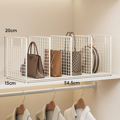 Verstellbarer Drahtgitterregal-Trenner und Handtaschen-Organizer