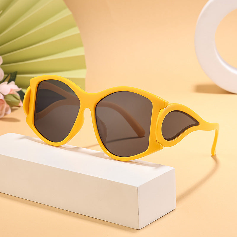 Damen moderne Cat-Eye Sonnenbrille mit einzigartigem Rahmen und UV-Schutz Brehn