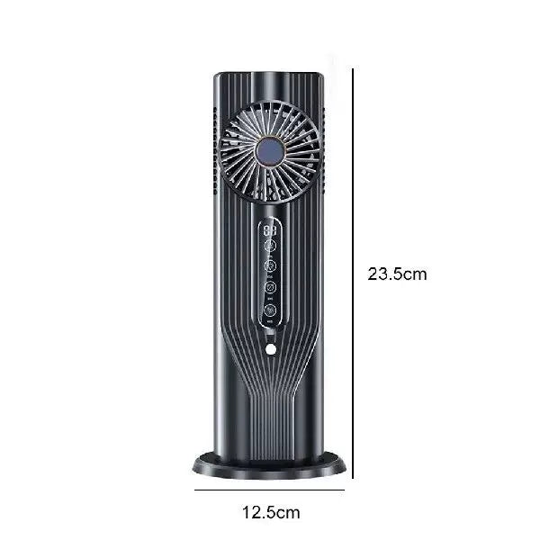 Unisex Einheitsgröße wiederaufladbarer vertikaler Desktop-Lüfter mit LED-Display-Touch-Steuerung verstellbarem Neigungsfuß Brehn