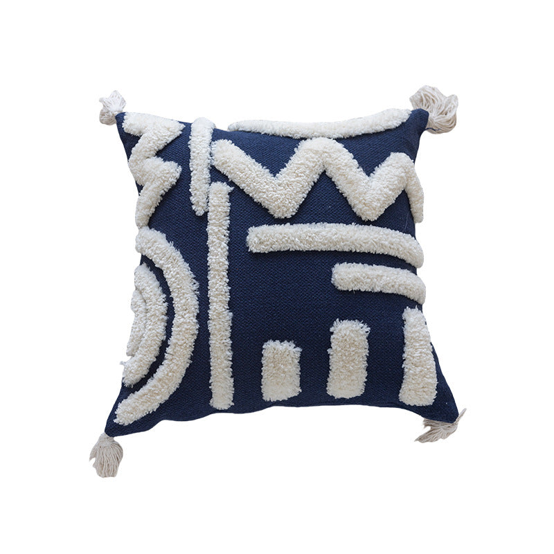 Dekoratives getuftetes Sherpa Akzent-Wurfkissen mit Quasten-Ecken