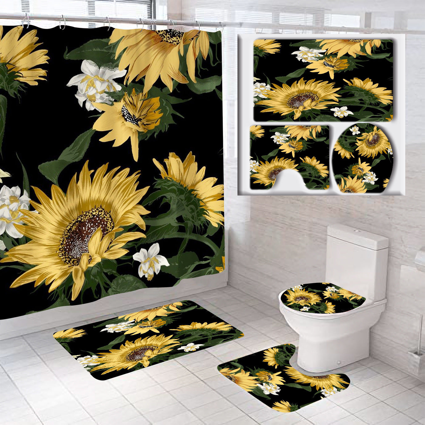 Florales Badezimmerdekor-Set Brehn