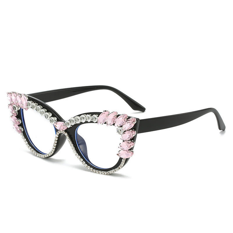 Damen Glamouröse Cat-Eye Sonnenbrille mit Kristallverzierung Brehn