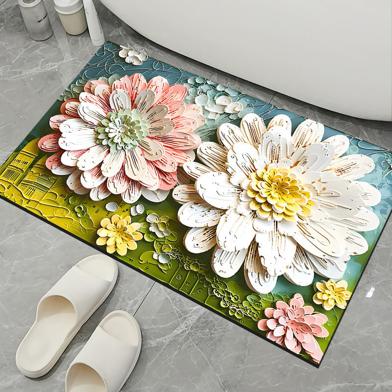 Blumenmuster Rutschfeste Badematte Brehn