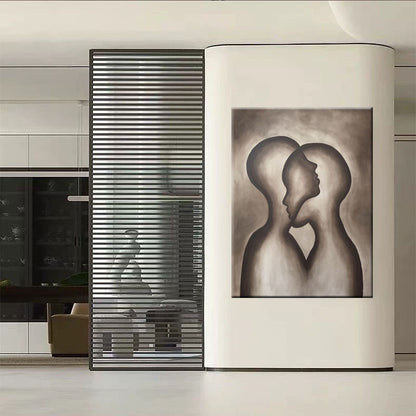 Modernes Paar Silhouette Leinwand Kunst