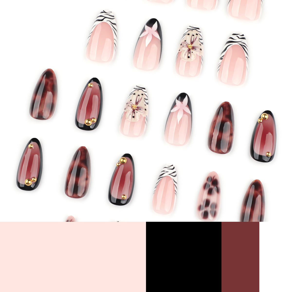 Nail Art mit elegantem Blumendesign und Glitzerakzenten Brehn