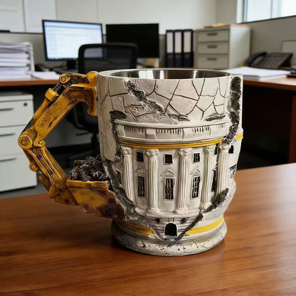 Kreativer Bauarbeiter Becher Brehn