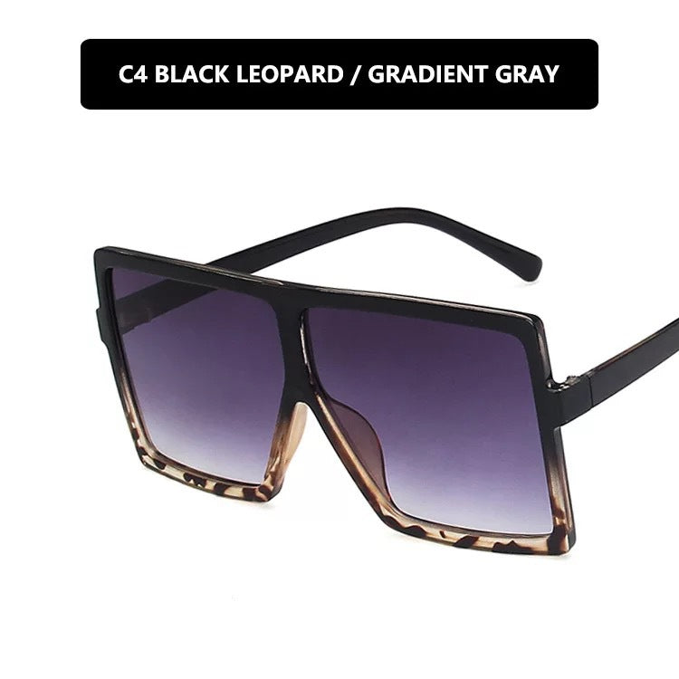 Damen moderne oversized Sonnenbrille mit transparentem Rahmen und stilvollen Gläsern Brehn