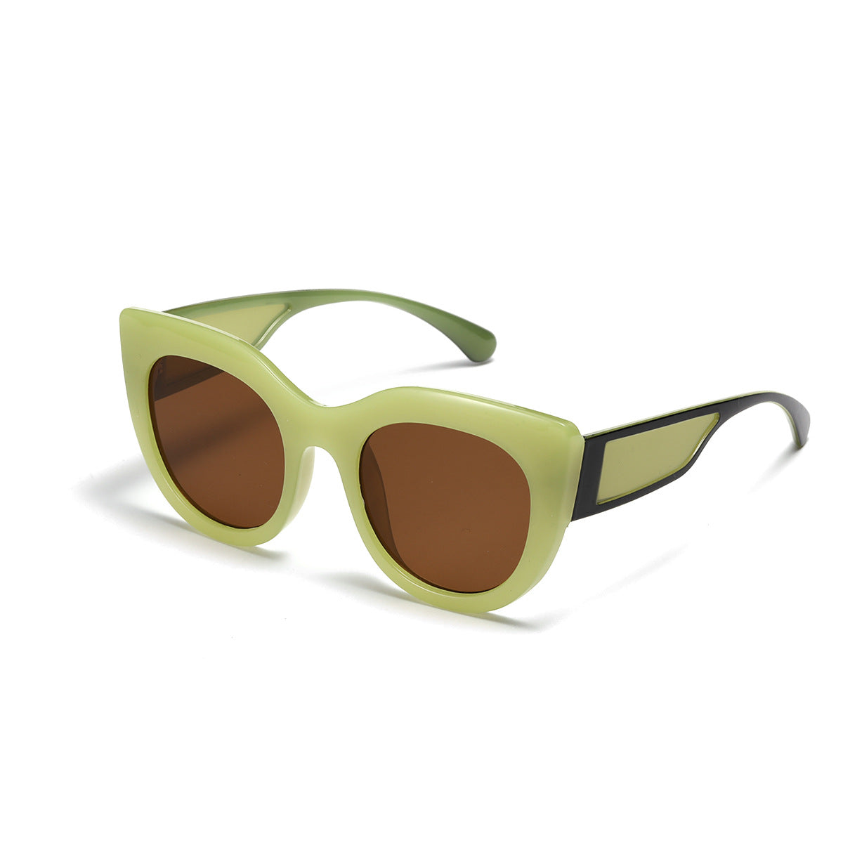Damen modische Cat-Eye Sonnenbrille mit breiten UV-Schutz Gläsern Brehn