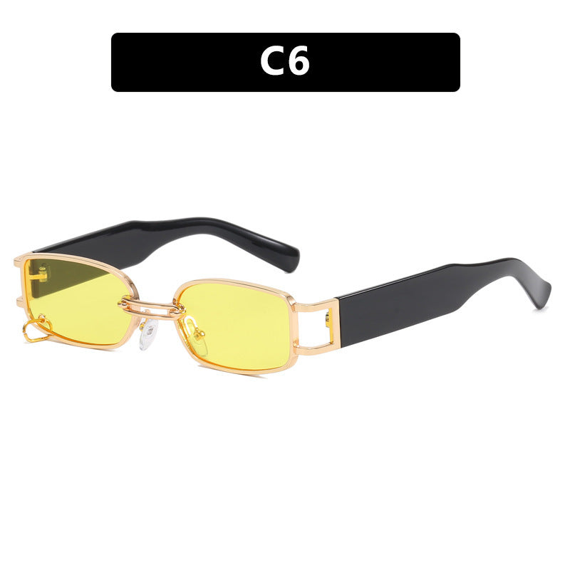 Damen Sonnenbrille im luxuriösen rechteckigen Design mit goldenen Akzenten Brehn
